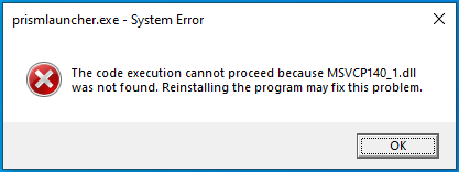 prism_vcredist_error